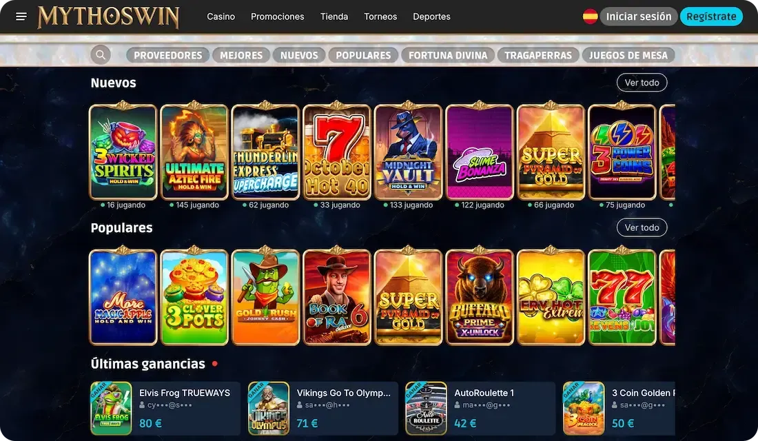juegos del casino mythoswin