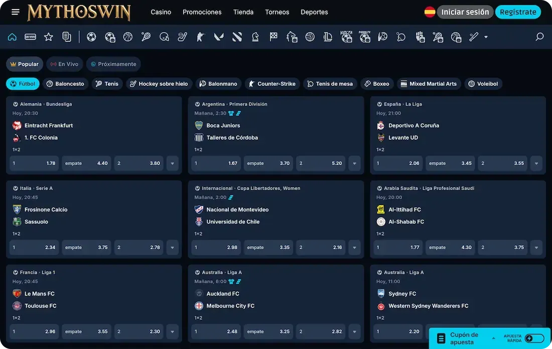 deportes del casino mythoswin